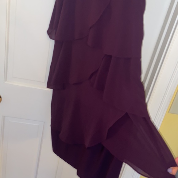 Chaps Purple Layered Sleeveless Evening Dress - Picture 4 of 13